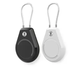 Hurtel Pouzdro na Apple AirTag s ocelovým lankem černá, bílá / Pouzdro / Voděodolné / 2 ks