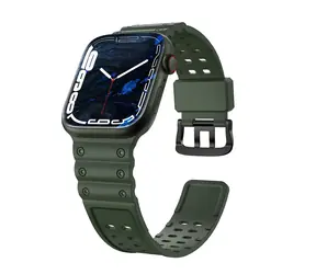 Hurtel Triple Protection pro Apple Watch 38/40/41 mm zelená / Řemínek / S ochranným krytem / Odolný