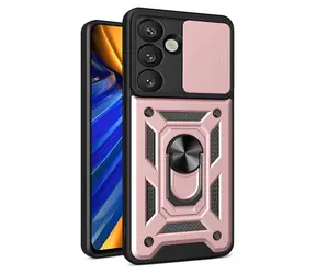 Hurtel Hybrid Armor Camshield růžová / Kryt / Samsung Galaxy S25 / kryt kamery / kovový kroužek