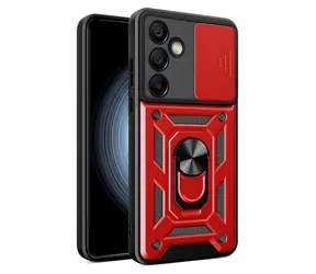 Hurtel Hybrid Armor CamShield pro Samsung Galaxy S25+ červená / Pouzdro / Kryt kamery / Kovový kroužek