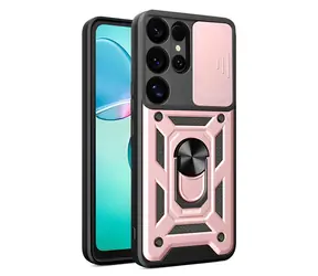 Hurtel Hybrid Armor Camshield růžová / Kryt / Samsung Galaxy S25 Ultra / kryt kamery / kovový kroužek