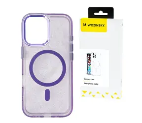 Wozinsky Glitter Case fialová s třpytkami / Zadní kryt / Samsung Galaxy S25+ / MagSafe