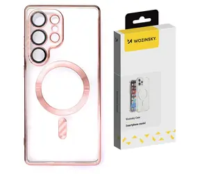 Wozinsky Pokovený kryt MagSafe pro Samsung Galaxy S25+ růžová / Kryt / MagSafe / Pokovený