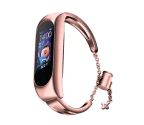 Hurtel kovový řemínek pro Xiaomi Mi Band 3/4/5/6 růžová / Řemínek / Kovové provedení