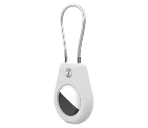 Hurtel pouzdro s ocelovým lankem pro Apple AirTag bílá / Pouzdro / s karabinou