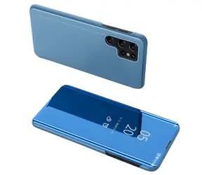 Hurtel Clear View Pouzdro s klopou pro Samsung Galaxy A05s modrá / Flip pouzdro / Průhledné