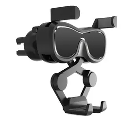 Hurtel YC06 černá / Gravitační držák telefonu do auta / Do mřížky ventilace / S vůní do auta