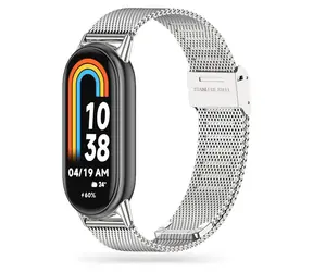 Tech-Protect MilaneseBand stříbrná / Řemínek milánský tah / Xiaomi Smart Band 8, 8 NFC