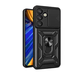 Hurtel Hybrid Armor Camshield černá / Kryt na mobil / Nothing Phone (3a) 5G / Stojánek / Kryt fotoaparátu