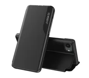 Hurtel Eco Leather View Case černá / Pouzdro se stojánkem / Apple iPhone 16e, 17e