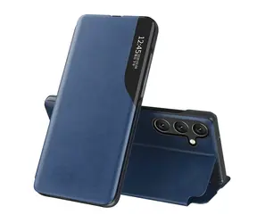 Hurtel Eco Leather View modrá / Pouzdro-knížka pro Samsung Galaxy S25 Edge / umělá kůže / stojánek