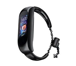 Hurtel Kovový řemínek pro Xiaomi Mi Band 3/4/5/6 černá / Řemínek / Xiaomi Mi Band / nerezová ocel