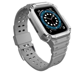 Hurtel Armor Case šedá, stříbrná / Ochranný kryt s řemínkem / Apple Watch 38/40/41mm