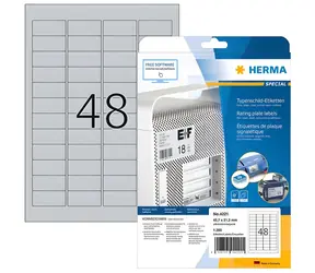 Herma výrobní štítky A4 45,7x21,2 mm stříbrné / Etikety / Fólie / 1200 ks / Trvale lepicí / Voděodolné