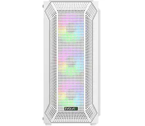 EVOLVEO Xenon bílá / PC skříň / Midi Tower / ATX/mATX/Mini ITX / 4x ARGB / temperované sklo