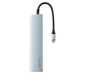 Epico 6v1 Aluminium Hub blankytně modrá / USB Hub / 100W USB-C PD / 2x USB-A / HDMI 8K/30Hz / SD/microSD