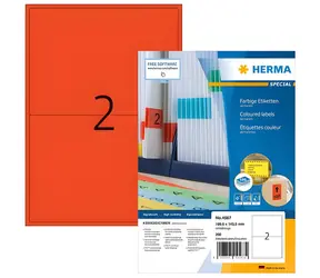 Herma Etikety A4 červená / Etikety / papír matný / 199,6x143,5 mm / 1400 ks