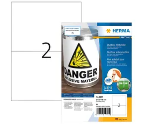 HERMA Outdoor etikety A4 bílé / Etikety / voděodolné / matné / 210x148 mm / 80 ks