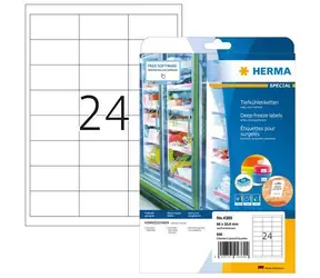 HERMA Mrazicí etikety bílé 66x33,8 mm / Etikety / Papír / 600 ks / A4