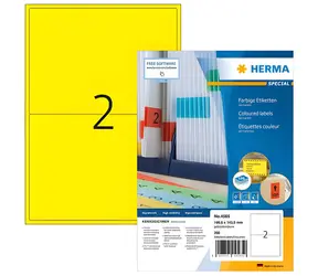 Herma Etikety A4 žlutá / Etikety / papír matný / 199,6x143,5 mm / 1400 ks