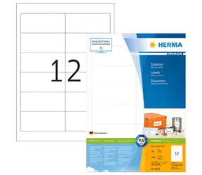 HERMA Etikety Premium 97x42,3 mm / Etikety / papír matný / bílá / 2400 ks