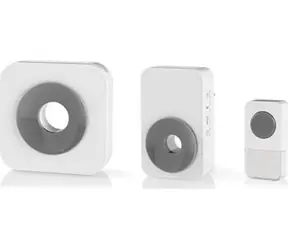 Nedis Bezdrátový zvonek 2 přijímače / Bezdrátový zvonek / 230 V AC 50 Hz / 90 dB / Dosah 150 m / IP44 / 36 melodií