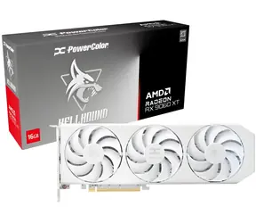 PowerColor Radeon RX 9060 XT Hellhound Spectral White 16GB / Grafická karta / GDDR6 / 1x HDMI + 2x DP / 550W