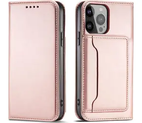 Hurtel Magnet Case růžová / Pouzdro pro Samsung Galaxy S23 / s klopou, kapsou na kartu a stojánkem