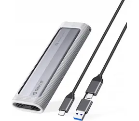 Orico externí box pro M.2 NVMe a NGFF SSD šedá / Externí box na SSD / USB-C / 6-10 Gbps / kabel USB-C-USB-C/USB-A