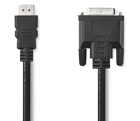 Nedis černá / Kabel HDMI - DVI-D 24+1 / 3 m / 1080p / Poniklované konektory