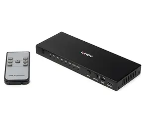 Lindy HDMI Switch 4-Port / KVM switch / 4x HDMI / 8K 60Hz / kov / černá