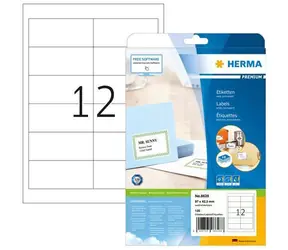 HERMA Etikety Premium A4 bílé / Etikety / 97x42,3 mm / 120 ks