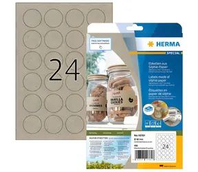 HERMA Silphie etikety O 40 mm hnědá / Etikety / kulaté / permanentní / 480 ks / 20 listů