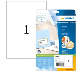 HERMA Premium etikety A4 celoarší bílé 210x297 mm / Etikety / papír / 1 ks na list / 10 ks