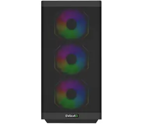 EVOLVEO Scorpio černá / PC skříň / Big Tower / ATX/E-ATX/mATX/ITX / 4x ARGB / temperované sklo / bez zdroje