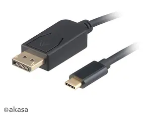Akasa AK-CBCA11-18BK / Kabel USB-C na DisplayPort / 4K@60Hz / 1,8 m