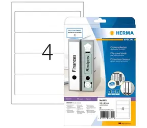 HERMA Etikety na hřbet pořadače A4 bílé / Etikety / 192x61 mm / 40 ks