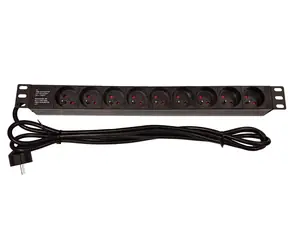 Lexi-Net Rozvodný panel 9x230V / Rozvodný panel / 19" / 1U / kabel 3 m