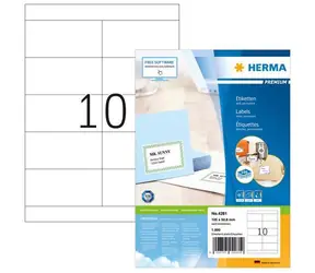 HERMA Etikety Premium 105x50,8 mm / bílé, permanentní / 100 listů / 1000 ks