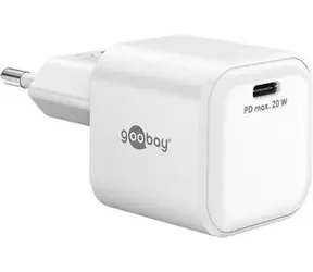 Goobay Nano 20W bílá / Síťová nabíječka / 1x USB-C / USB-C PD / GaN / 20W