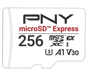 PNY microSD Express 256GB / Paměťová karta / SD Express / UHS-I U3 / V30 / čtení 890 MB/s / zápis 750 MB/s