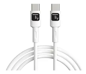 Techly USB-C - USB-C kabel 1 m bílá / Kabel / USB 2.0 / rychlonabíjení PD 60W