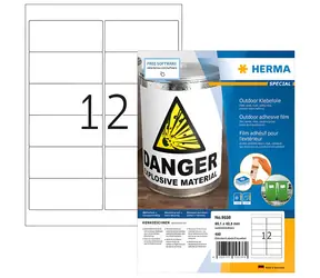 HERMA Outdoor etikety A4 bílé / Etikety / voděodolné / matné / 99,1x42,3 mm / 480 ks