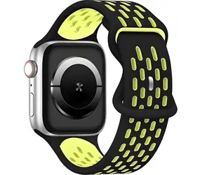 Beline New Sport Silicone černo-žlutý / Sportovní pásek pro Apple Watch / 42/44/45/49 mm