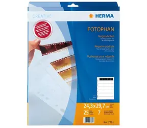 HERMA Obal na negativ 35 mm / Obal na negativ / PP čirý / 25 listů / 7 pásků