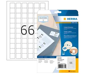 Herma Etikety čtvercové bílá / Etikety / Inkjet / 25,4x25,4 mm / 1650 ks