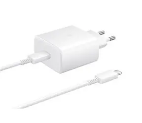 Samsung EP-TA845EWE + EP-DW767JWE 45W bílá / Cestovní nabíječka + kabel / USB-C/USB-C / Power Delivery