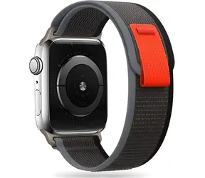 Tech-Protect Nylon černá/oranžová / Řemínek pro Apple Watch / Series 4-8, SE, Ultra / 42/44/45/49 mm
