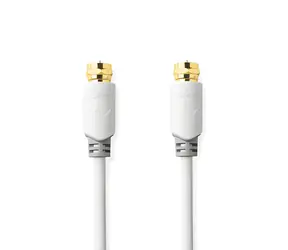 Nedis satelitní anténní kabel F(M) - F(M) pozlacený bílá / Kabel / 75 Ohm / 90 dB / stíněný / 2 m