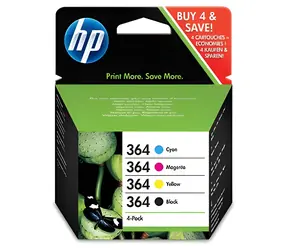 HP 364 N9J73AE / Sada inkoustových kazet / CMYK / 4 ks / černá, azurová, purpurová, žlutá